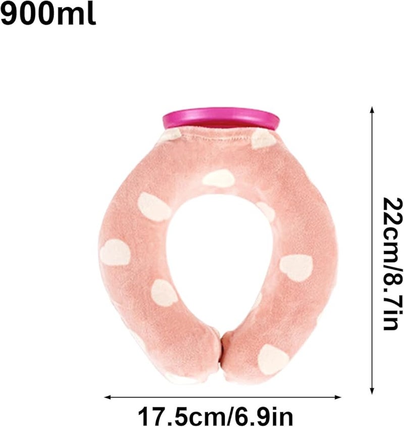 Pink Love Heart U Shaped Hot Cold Pack Neck Shoulder Heating Bag Portable Thermal Remedy - Image 3