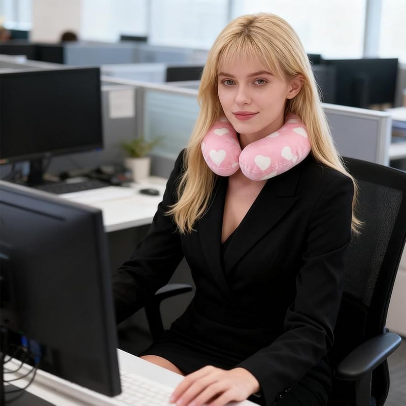 Pink Love Heart U Shaped Hot Cold Pack Neck Shoulder Heating Bag Portable Thermal Remedy - Image 4