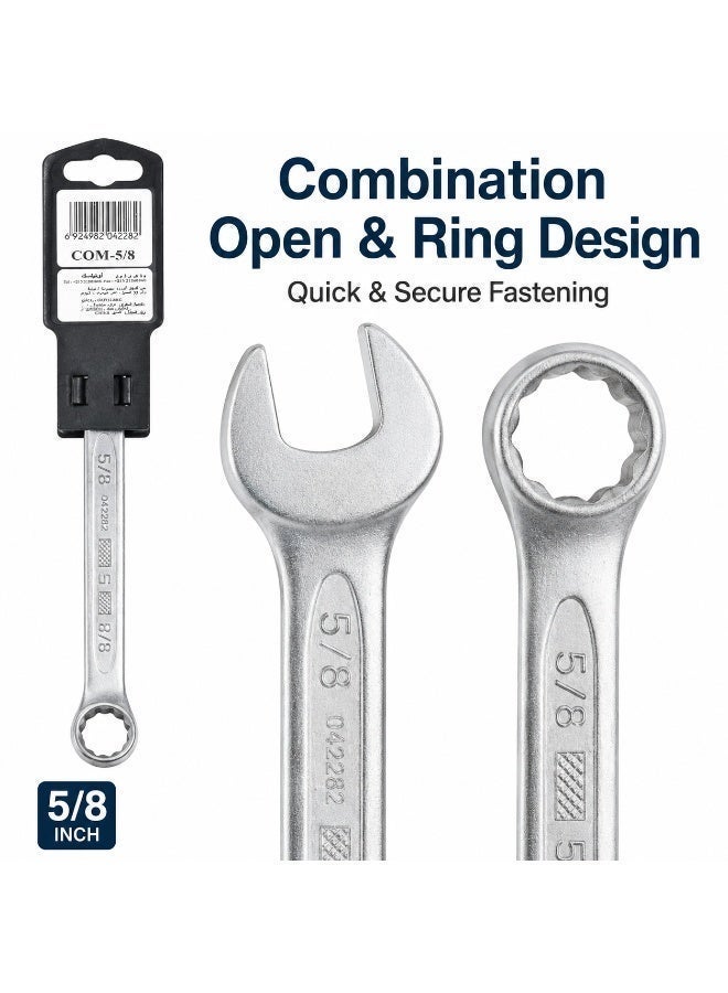 5/8 Combination Wrench, Chrome Vanadium Steel Open End & 12-Point Ring Spanner For Nuts, Bolts, Automotive Repair, Garage, Workshop & DIY Use - Image 3