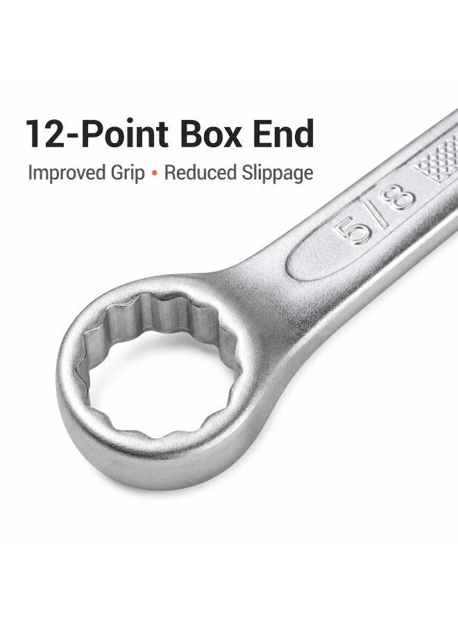 5/8 Combination Wrench, Chrome Vanadium Steel Open End & 12-Point Ring Spanner For Nuts, Bolts, Automotive Repair, Garage, Workshop & DIY Use - Image 4