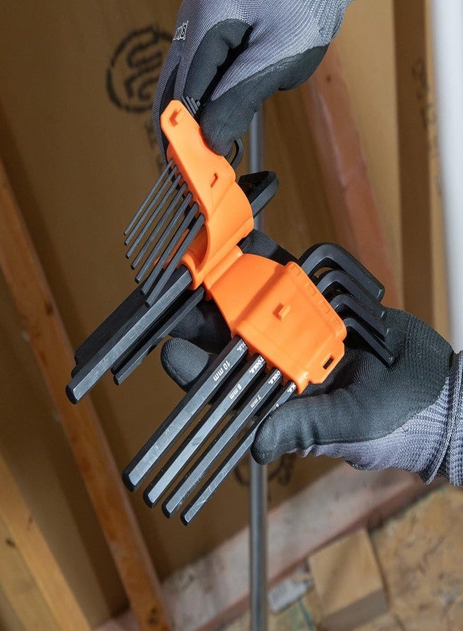 Klein Tools LS10M 10-Key Metric Hex Key Caddy Set, Long Reach Keys, Sizes 1.5 to 10mm, Heat-Treated, Black Phosphate - Image 2