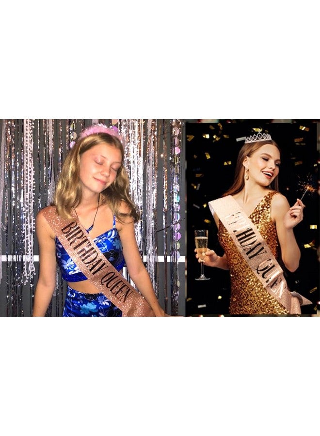 BLUPLE Birthday Queen Sash Rose Gold Birthday Sash For Women Girls Gift, Birthday Decorations Party Favors - Image 5