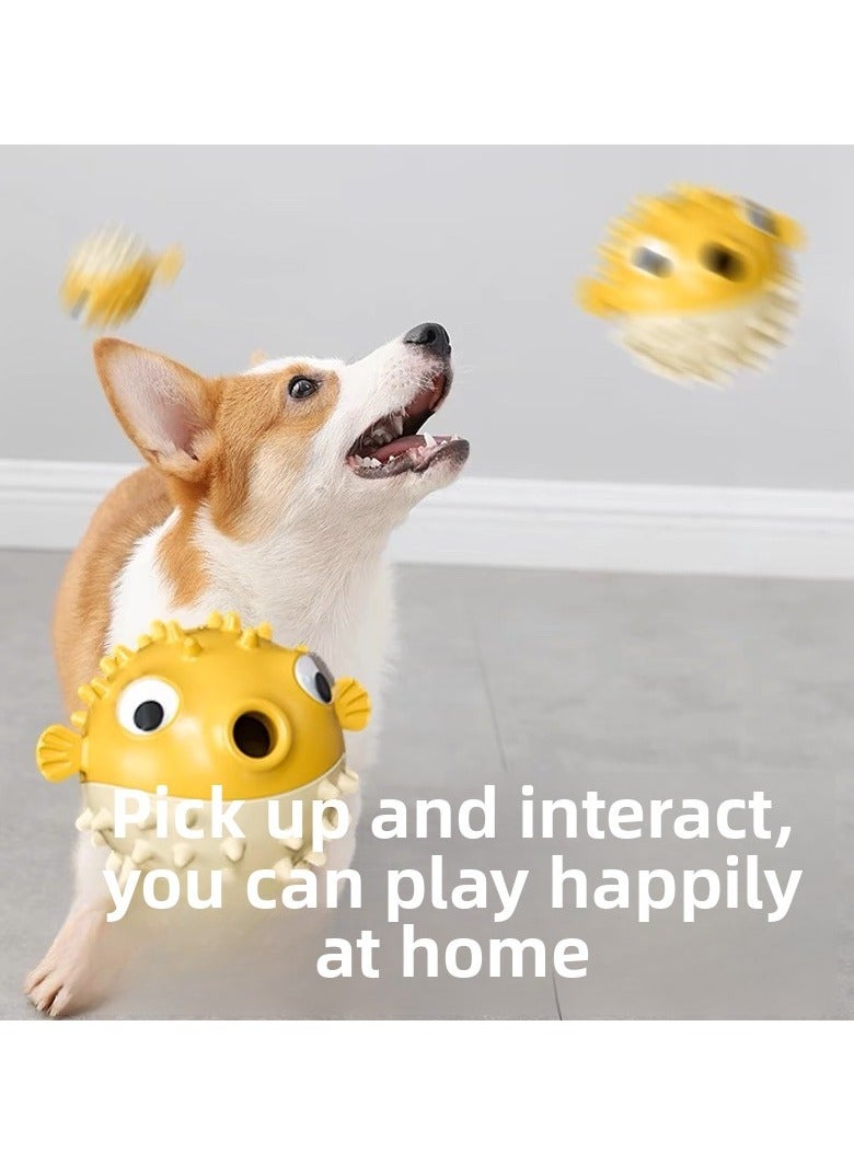 Goolsky Bouncing Fish-shaped Sound-Making Dog Toy – Boredom-Relieving Teeth-Cleaning Treat-Dispensing Chew-Training Pet Supply - Image 1