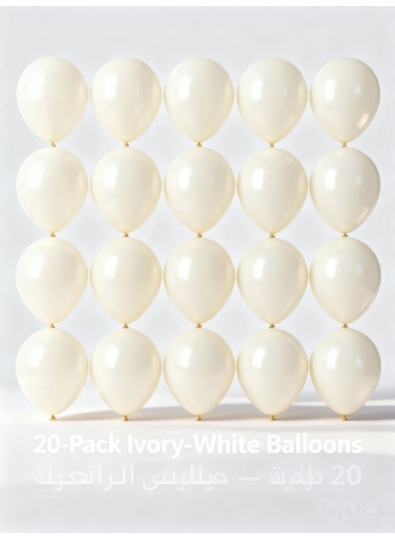 Toys GCC Ivory White Latex Balloons 12 Inch | Thick Non-Transparent Finish | Helium Floating & Air Display | Wedding Arch, Party Backdrop, Event Decoration (20 Pack) - Image 3