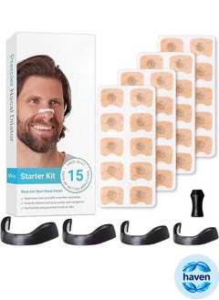 HAVEN Anti-snoring nose patch，Snoring Solution for Comfortable and Quieter Sleep Effective to Relieve Snoring，Anti Snoring Device Suitable for Hotels Homes Business Travel (black-15pcs)  - Image 1