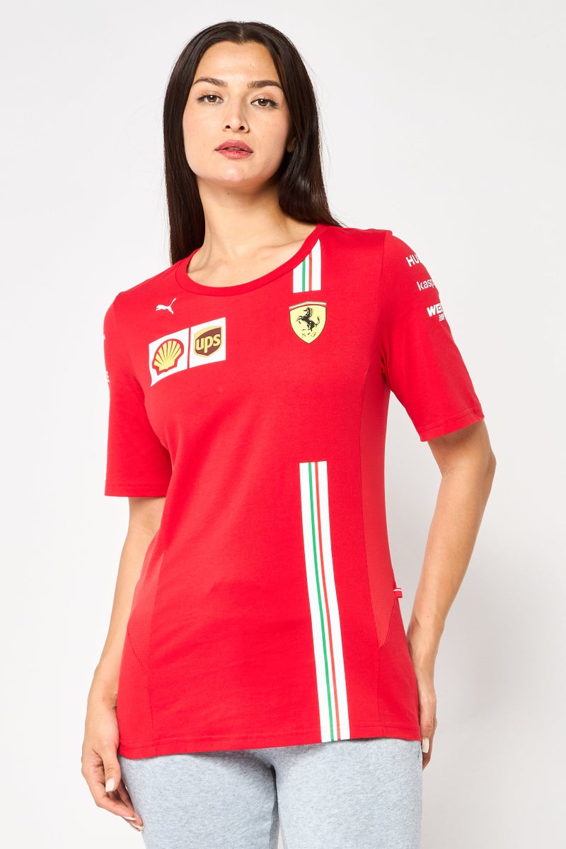 Puma X Scuderia Ferrari Women Sportswear Fit Short Sleeve Outdoor T-Shirt, Red - Image 1