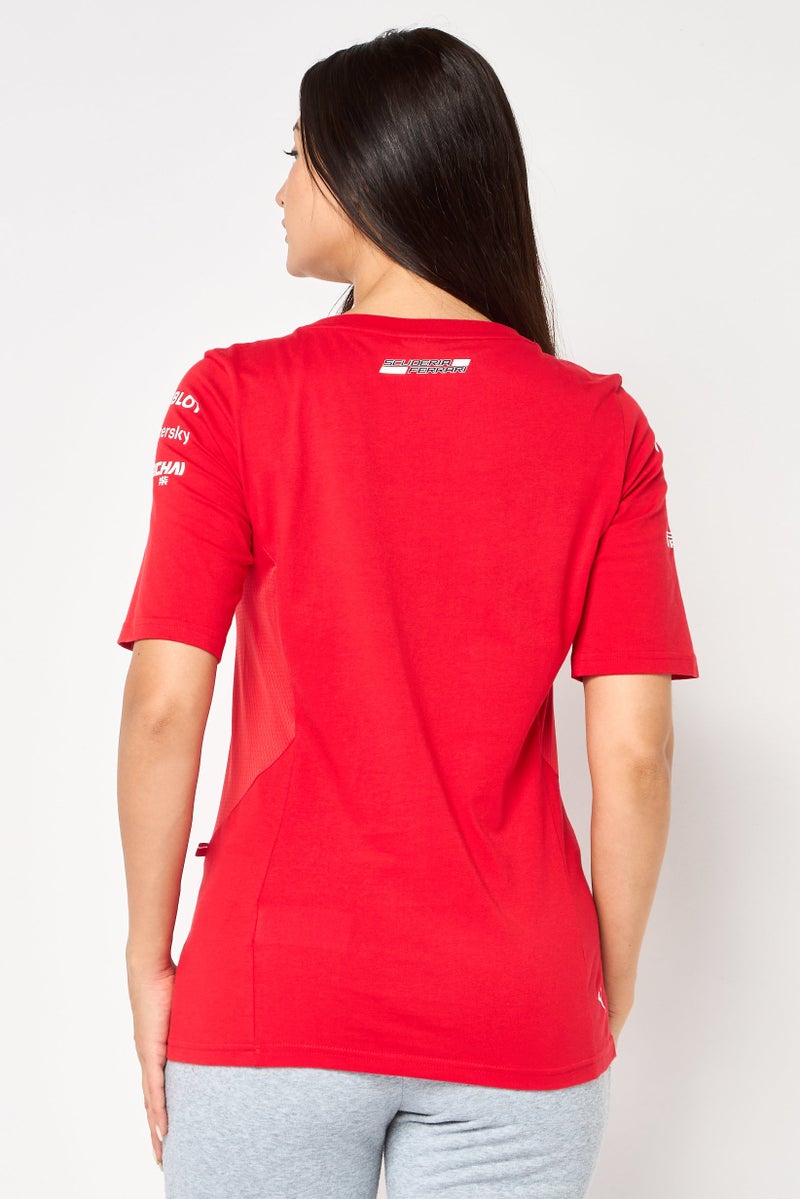 Puma X Scuderia Ferrari Women Sportswear Fit Short Sleeve Outdoor T-Shirt, Red - Image 4