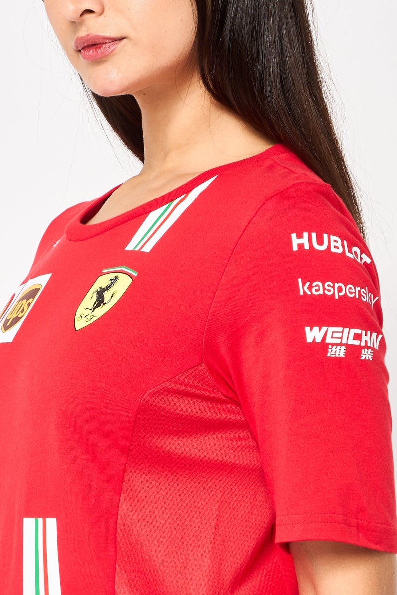 Puma X Scuderia Ferrari Women Sportswear Fit Short Sleeve Outdoor T-Shirt, Red - Image 3