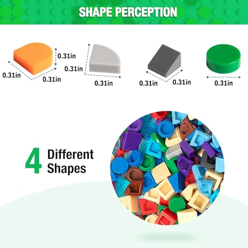 MANNIDOO 4800 Pieces Flat Parts and Pieces 4 Sizes Classic DIY Dots Expansion Set Building Bulk Studs Accessory for Smooth Surface  Compatible with All Major Brands 16 Colors - Image 5