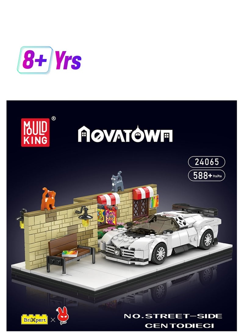 mould king Street Scene with Sports Car model Building Blocks Set, 24065 Collectible Model Car Set Toys, Educational Toys for Kits 8+(588 Pieces)  - Image 1