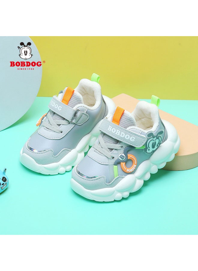 Baby Shoes Babudou Soft Sole With Fleece For Winter, Infant Boys And Girls Aged 1-3, Toddler Shoes, Walking Shoes