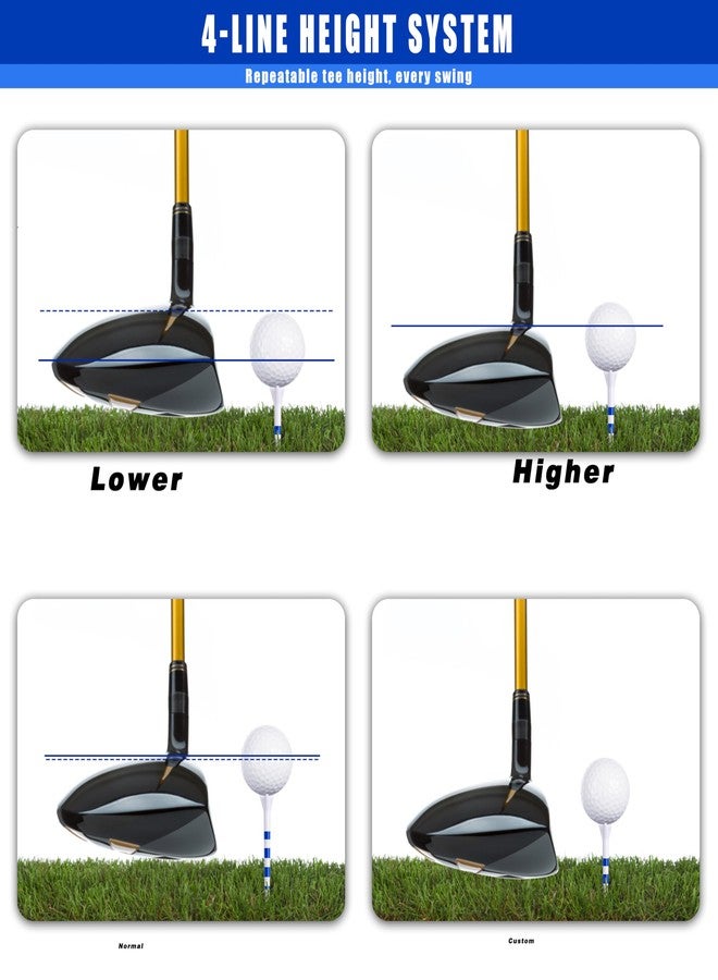 Goashpeaot 170 Pack Pro Performance Golf Tees – 4-Prong Head Reduces Side Spin | 5 Sizes Mixd Pack Golf Tees Plastic (4" / 3¼" / 2¾" / 2⅛" / 1½") for Max Distance & Control (White) - Image 4
