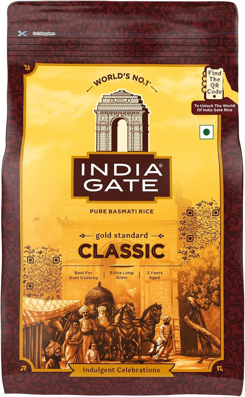 India Gate أرز بسمتي كلاسيك من إنديا غيت 1 كجم - Image 1