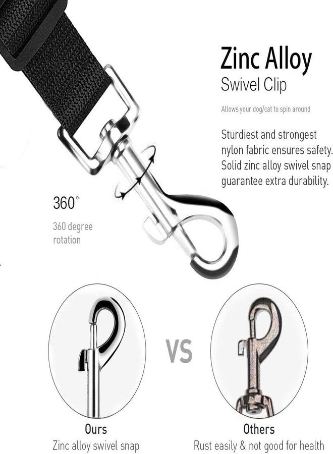 KEYOZA حزام أمان للكلاب من كيوزا، مشبك تثبيت حزام الأمان، حزام أمان قابل للتعديل، ملحقات سفر للحيوانات الأليفة (الكلاب والقطط)، أسود - Image 4