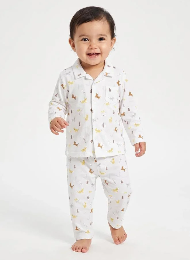 ستايلي Baby Boys Graphic Print Shirt and Pyjama Set