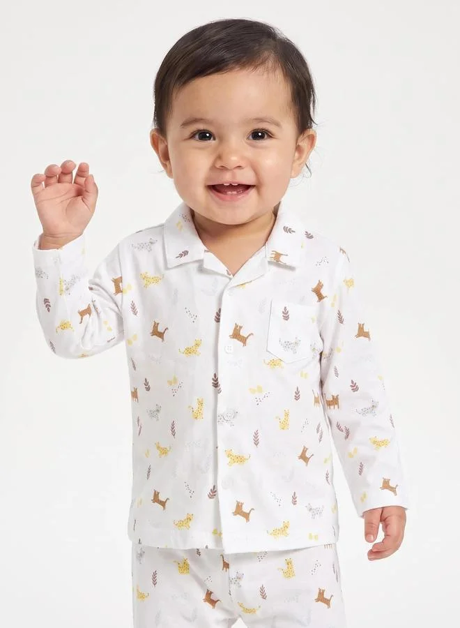 ستايلي Baby Boys Graphic Print Shirt and Pyjama Set