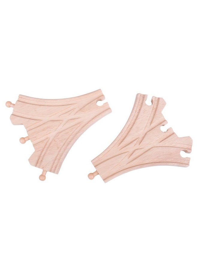 Bigjigs Rail Bigjigs Rail Three Way Points (Pack of 2) - Other Major Wooden Rail Brands are Compatible  - Image 1