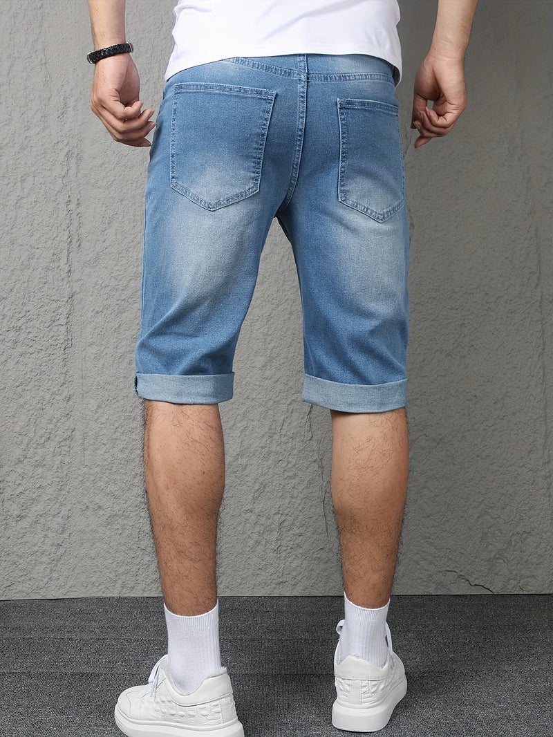 Men's Fashion Stretch Denim Capris - Image 3