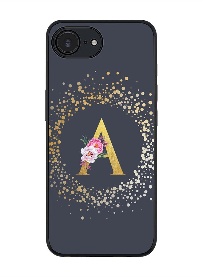 Stylizedd For Apple iPhone 16e Case,Slim fit Camera Protection, Shockproof Thin Phone cover  - Custom Monogram Floral - A  (Grey ) - Image 1