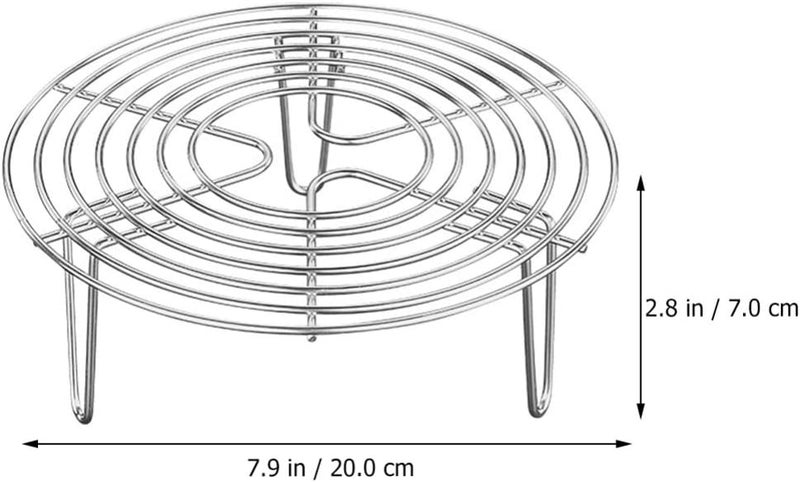 Kitchen Utensil Set 2pcs 304 Stainless Steel Steamer Rack Round Stove Holder Stand Cooling Rack Steamer Rack for Kitchen Steaming Cooking (20 * 7cm) Grill Accessories - Image 4