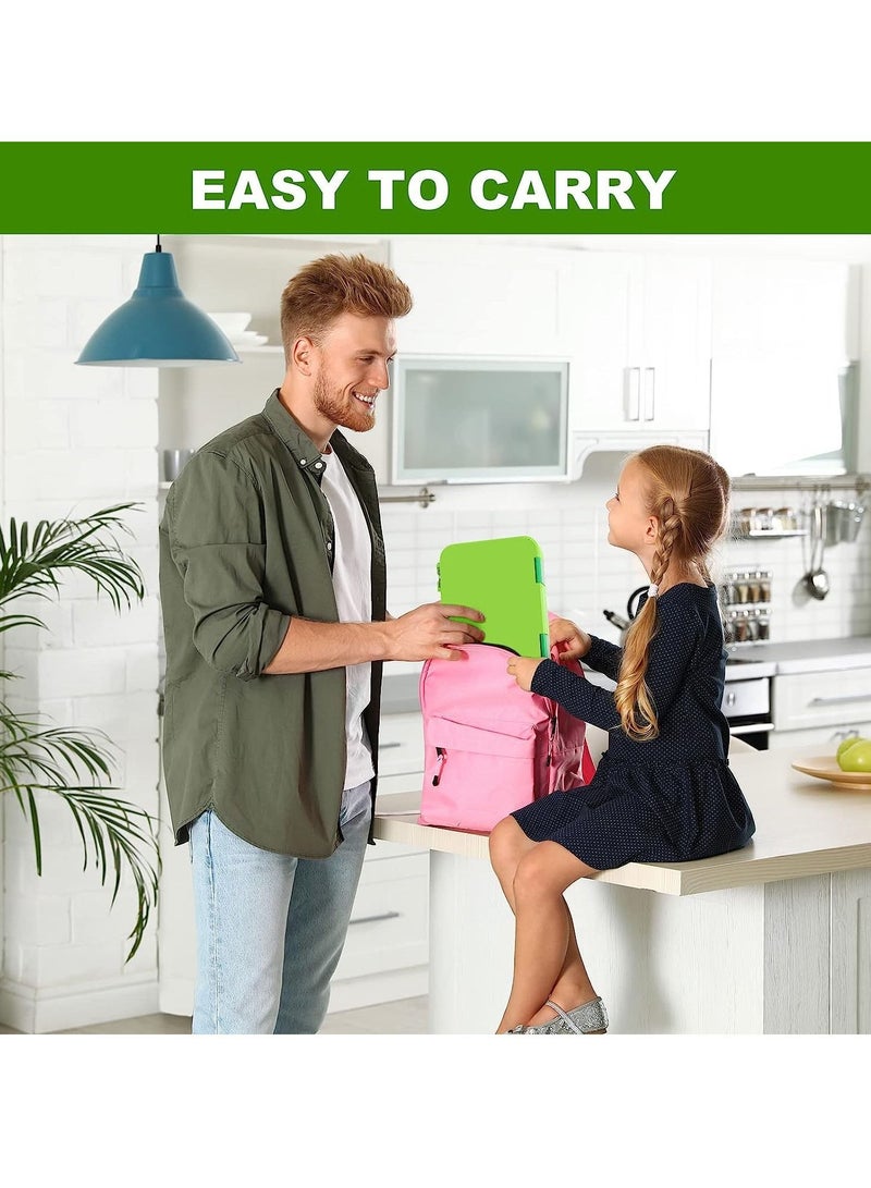 Arabest صندوق غداء بينتو للأطفال مع 6 حجرات - صندوق غداء مانع للتسرب للأولاد والبنات، خالٍ من البيسفينول A، آمن للاستخدام في غسالة الأطباق في الميكروويف، صندوق غداء للمدرسة (أخضر) - Image 3