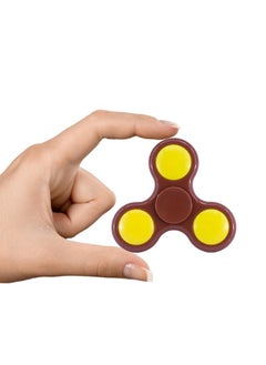 Premsons Premsons® Hand Spinner Desk Toy - High Speed Smooth Finger Spin Sensory Fidget Stress Relief Game Play for Kids & Adults - Birthday Party Gift - Plastic - Brown & Yellow  - Image 2