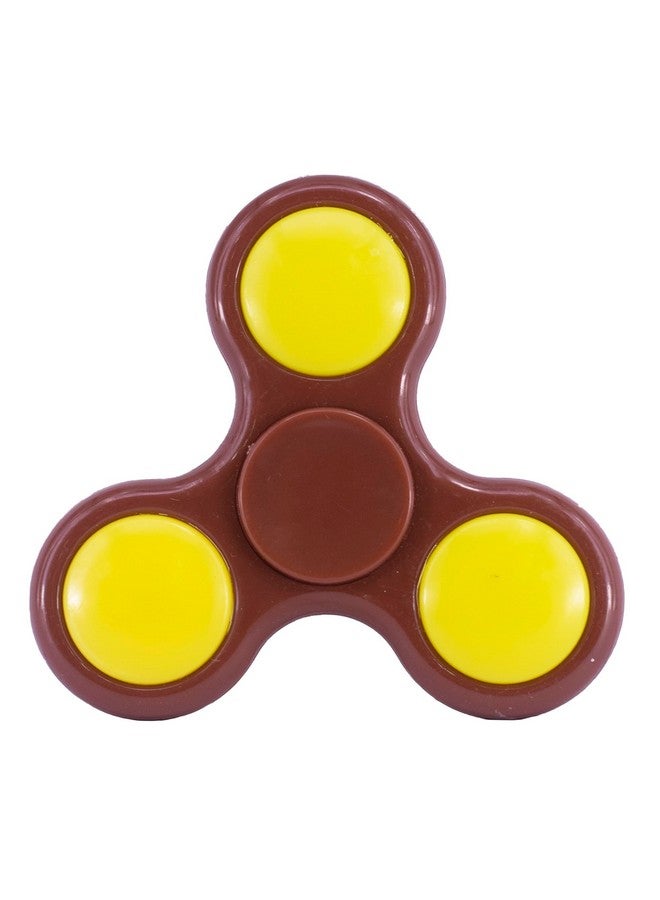 Premsons Premsons® Hand Spinner Desk Toy - High Speed Smooth Finger Spin Sensory Fidget Stress Relief Game Play for Kids & Adults - Birthday Party Gift - Plastic - Brown & Yellow - Image 1