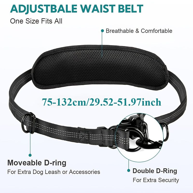 Mint Green Hands Free Dog Leash Waist Belt Retractable Reflective For Running Walking Hiking - Image 4