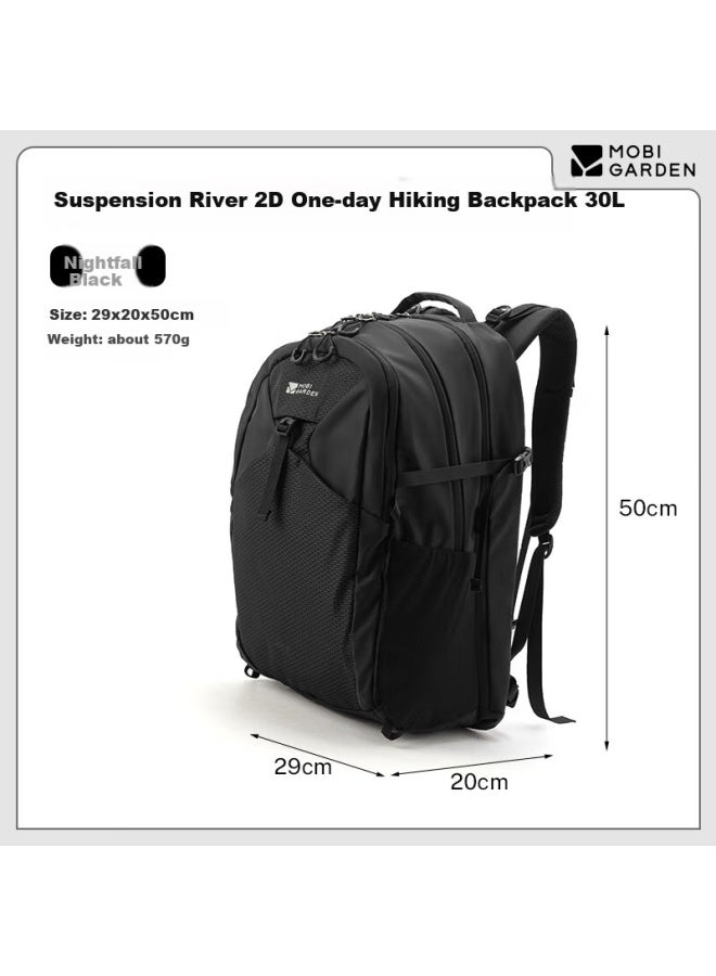 Mobigarden Hanging River 2d Day Hiking Backpack Outdoor Mountaineering Travel Backpack Nx24664016 Night Black - Image 1