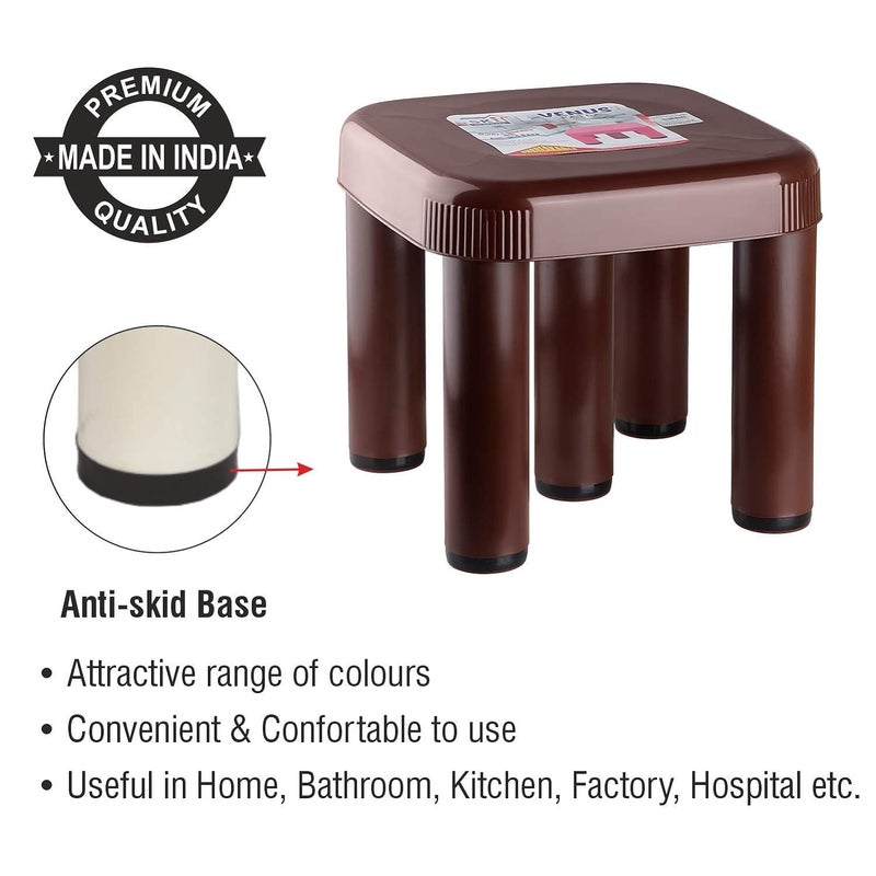 KAANTA CHAMUCH Jumbo Plastic Patra Strong Unbreakable Stool Useful in BathroomOfficeKitchenHospitalFactory Multicolor Brown - Image 3