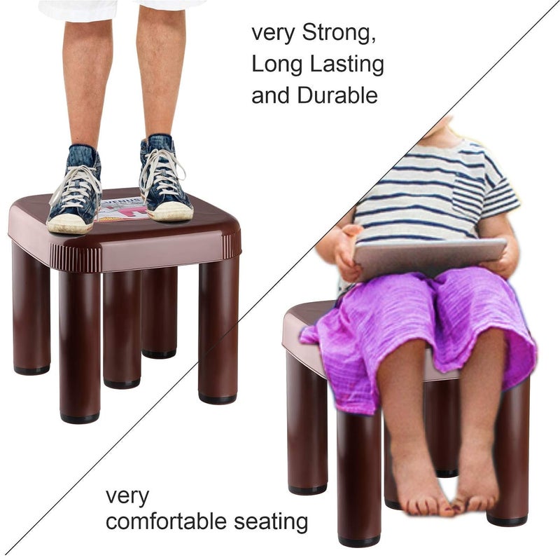 KAANTA CHAMUCH Jumbo Plastic Patra Strong Unbreakable Stool Useful in BathroomOfficeKitchenHospitalFactory Multicolor Brown - Image 4