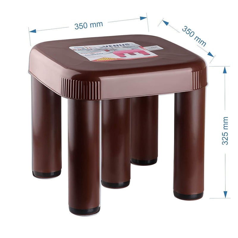 KAANTA CHAMUCH Jumbo Plastic Patra Strong Unbreakable Stool Useful in BathroomOfficeKitchenHospitalFactory Multicolor Brown - Image 2