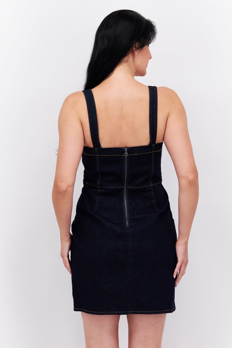 ESPRIT Women Denim Mini Dress, Navy - Image 4