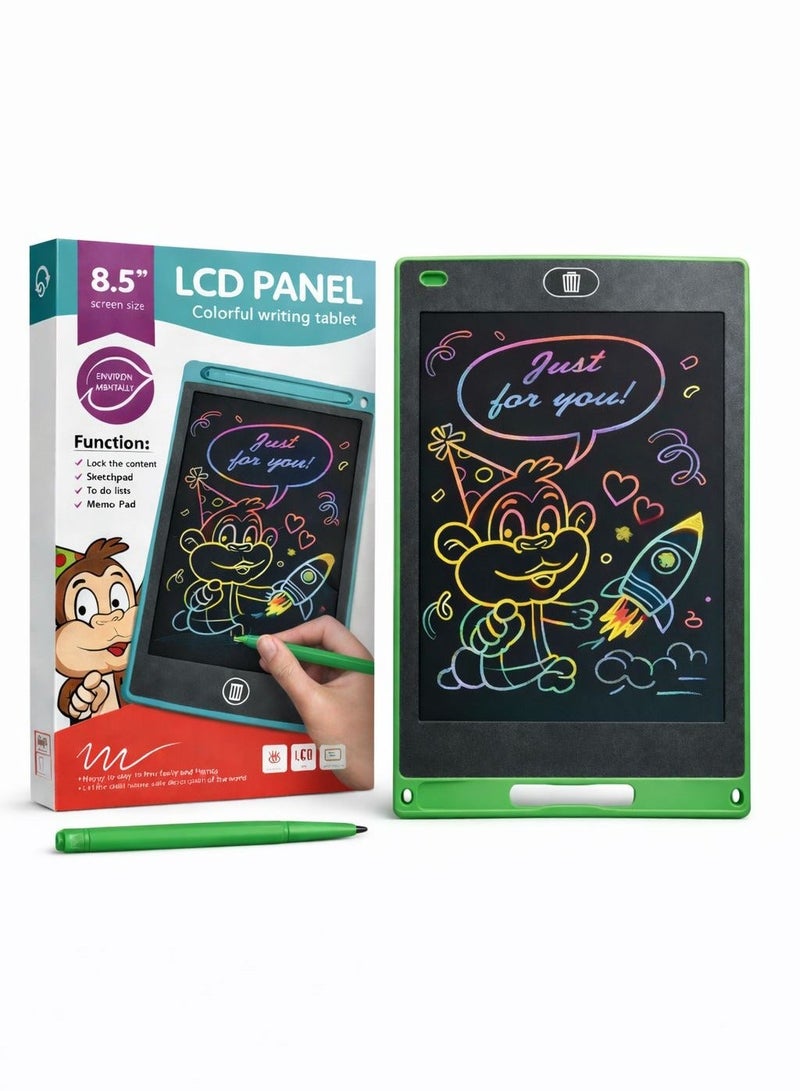 Fikriyah | Green 8.5 Inch LCD Writing Tablet | Reusable Digital Drawing Pad with Stylus and Erase Button, Portable Writing Board for Kids & Adults - Image 1