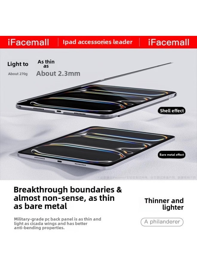 Suitable For IPad Case With Pen Slot Bracket Double-sided Clip Protective Cover IPadPro13 Inch Flat 10 Thin And Light-Color:Gray-Applicable Models:13inch (ipad Pro 2024) - Image 3