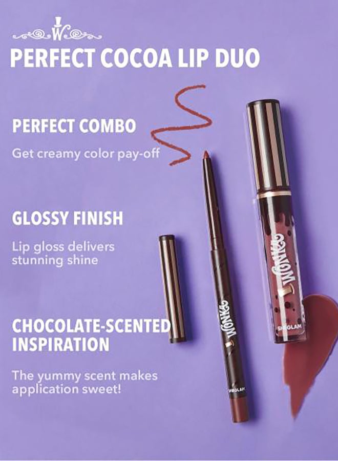 SHEGLAM Willy Wonka Cocoa Kiss Lip Duo-Cookies N Milk - Image 3