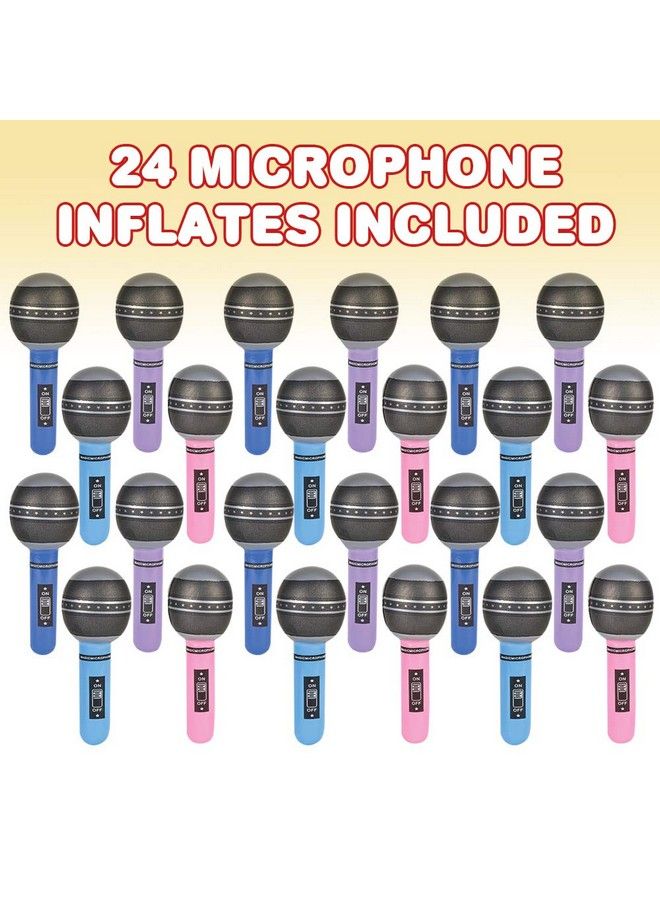 ArtCreativity Inflatable Microphones 24 Piece Set Pretend Play Microphone Inflates Durable Water Pool Toys In Assorted Colors Fun Birthday Party Favors For Kids - Image 3