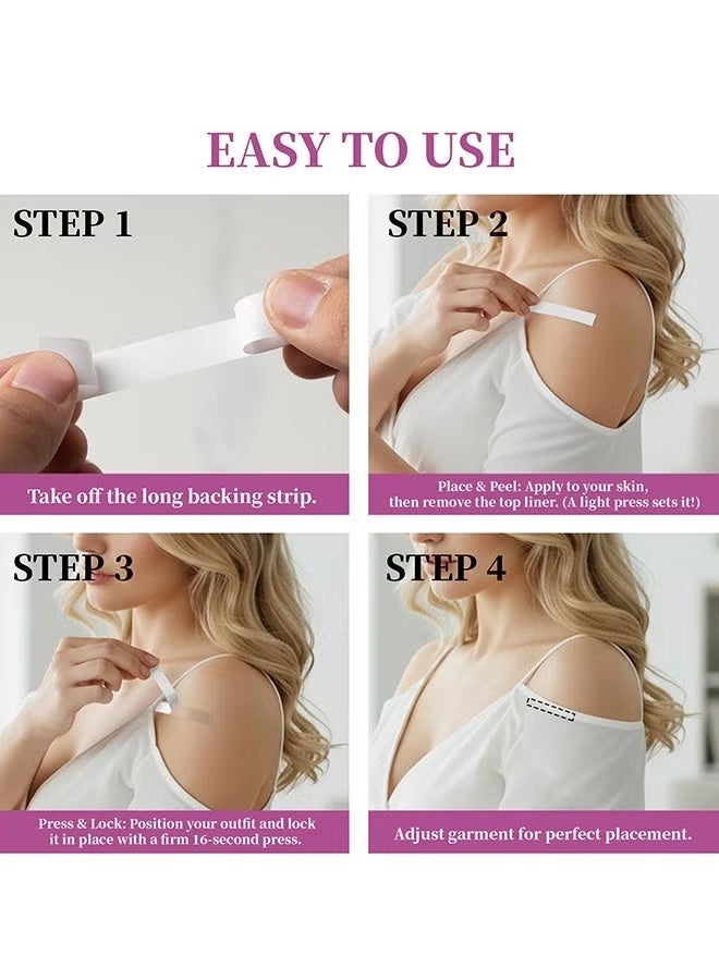 Invisible Garment Tape 72 Strips, Double Sided Fashion Body Tape, Waterproof Strong Adhesive Skin Friendly Clear Tape for Dresses - Image 5