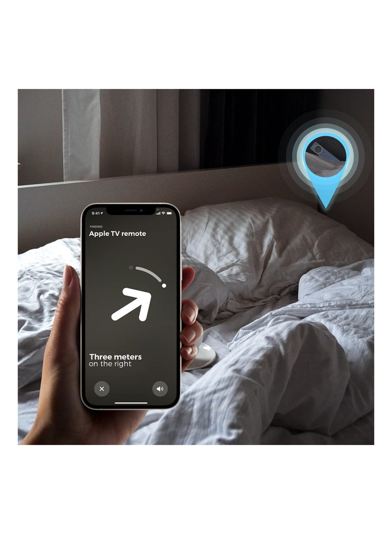 KASTWAVE Case for Apple TV Siri Remote 4K 2021 【for AirTag Holder Built In】 All Around Silicone Cover Skin Compatible with Apple TV Remote / Siri Remote (2nd) and for AirTag (Midnight Blue) - Image 5