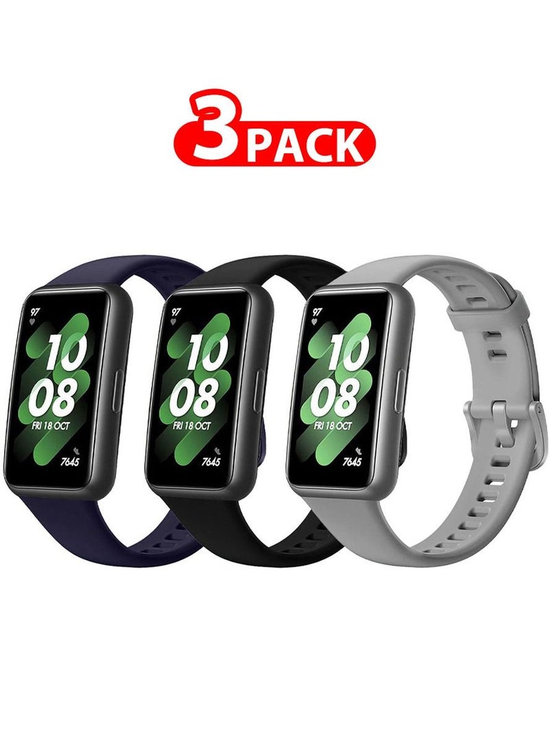CATANES 3 Pack Of Huawei Band 7 Watch Band for Men Women Sport Watch Strap Lightweight Silicone Replacement Band Multicolour 5 - Image 1