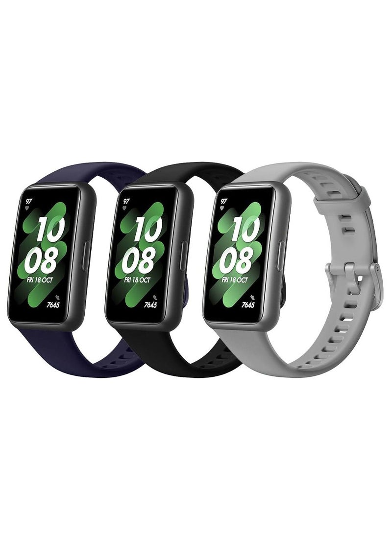 CATANES 3 Pack Of Huawei Band 7 Watch Band for Men Women Sport Watch Strap Lightweight Silicone Replacement Band Multicolour 5 - Image 3