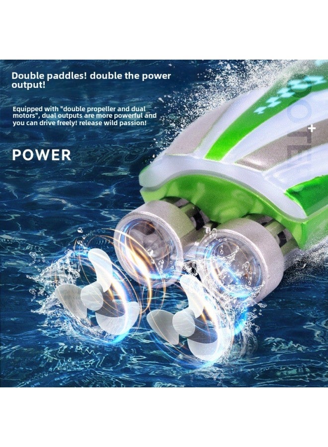 Remote Control Boat Mini Water Yacht Spinning Tumble Boat Boys Bathing Toy Children's Birthday Gift Cross Border-Color:Purple Technology Speed ​​boat  - Image 4