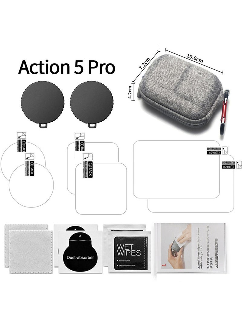 DJI Osmo Action 5 Pro Accessories Kit, Include DJI Osmo Action 5 Case  Screen Protector and Silicone Lens Cap, Anti-Scratch, Anti-Collision