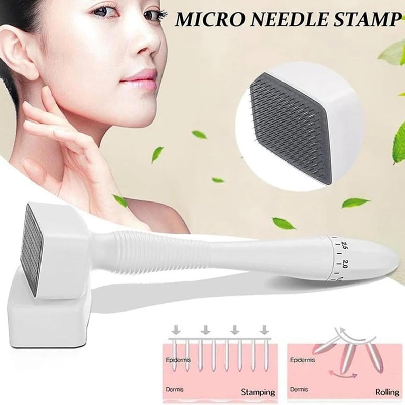 Abhaymart Derma Stamp For Women and Men Adjustable Microneedling Pen For Face Microneedle Derma Roller Dermastamp for Beard Microneedling Pen Roller Micro Needle Roller For Face Scalp - Image 2
