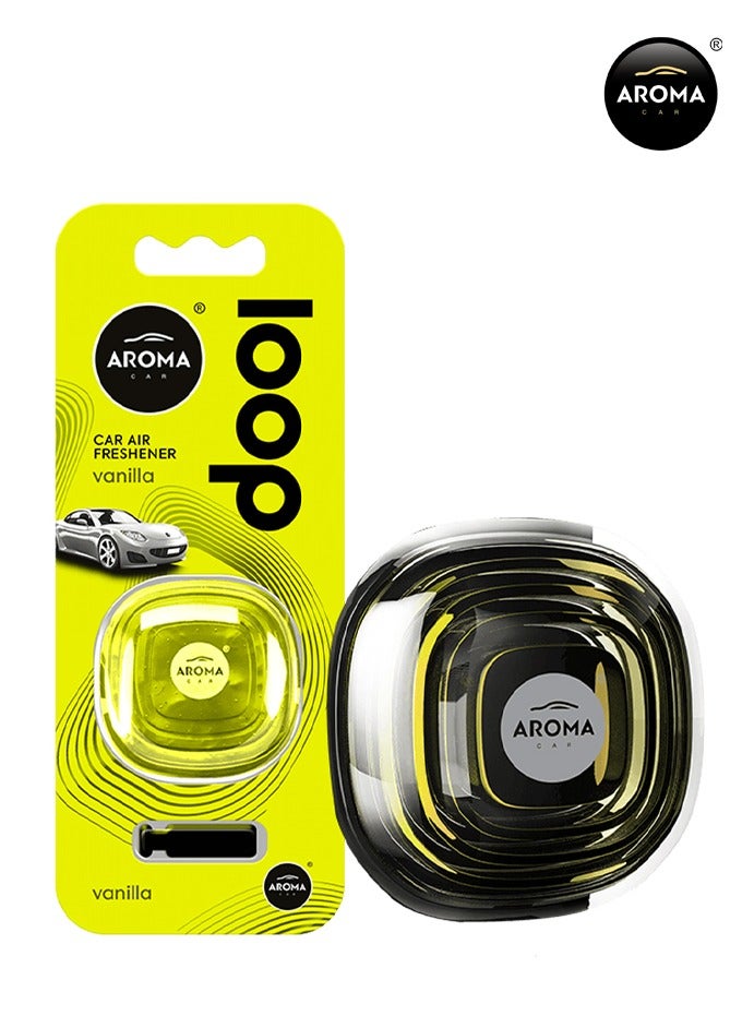 Aroma Car Air Freshener Loop vanilla  Scent – Compact Design, Long-Lasting Freshness, Easy to Use Car Vent Clip, Neutralizes Odors Effectively - Image 1