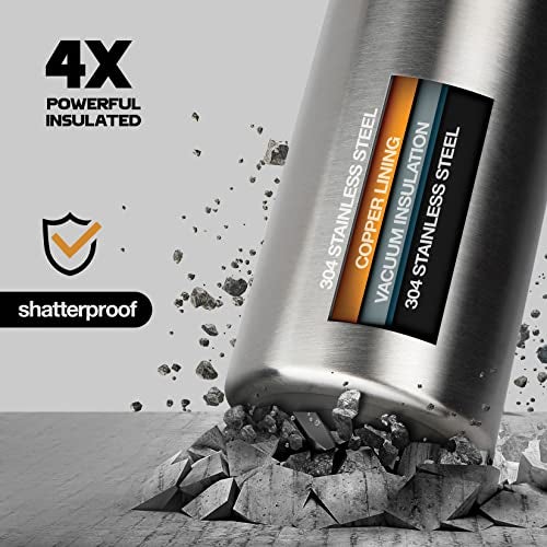 Brewberry Stainless Steel Insulated Water Bottle and Travel Mug for Hot and Cold Beverages, Wide Mouth, Double Wall Insulated Hydration Sports Water Bottle for Hiking, Biking, Outdoor, 40 OZ BPA Free - Image 5