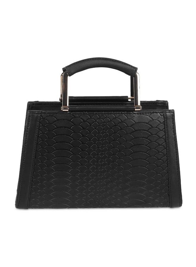 Metro Women Black Textured Top-Handle Bag (230-37) - Image 4