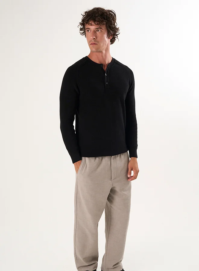 فيليكس هاردي Crew Neck Buttoned Pullover