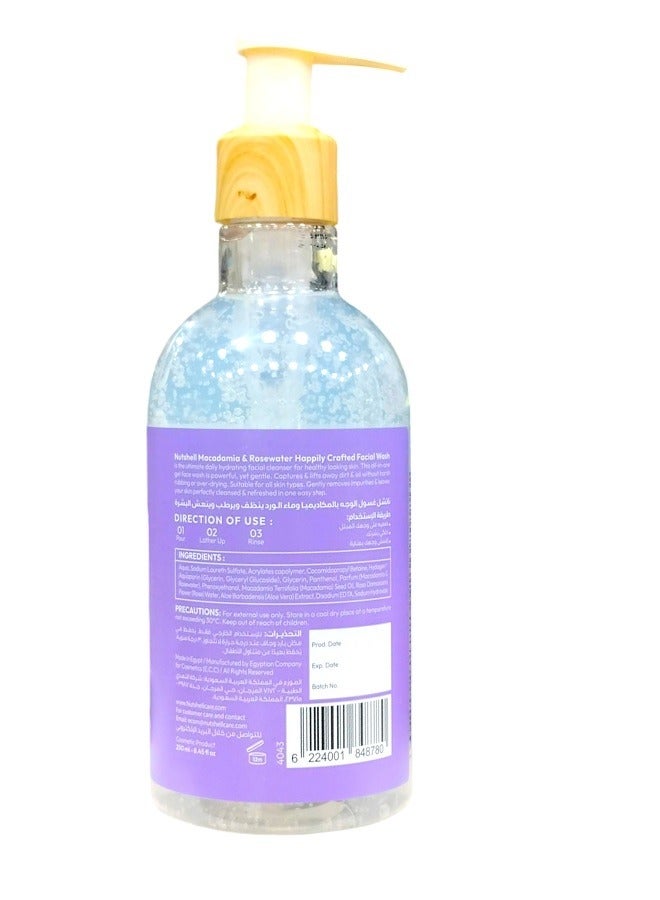 NUT SHELL facial wash ultra hydrating & refreshing cleansing gel macadamia & rose water 250ml - Image 2
