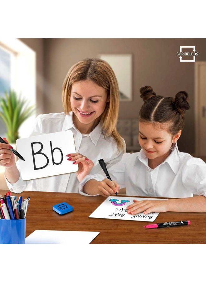 Scribbledo Small White Board Dry Erase Mini Whiteboard 6X9 Inch Small Dry Erase Board Marker Board Dry Erase Lapboards Handheld Personal White Boards For Students Small Whiteboard Office Kitchen  - Image 2